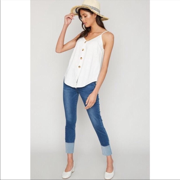 ANGIE✨Button Down Tank - IVORY - Picture 3 of 3